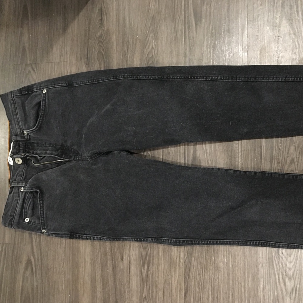 Pull & Bear black high wasted straight jeans